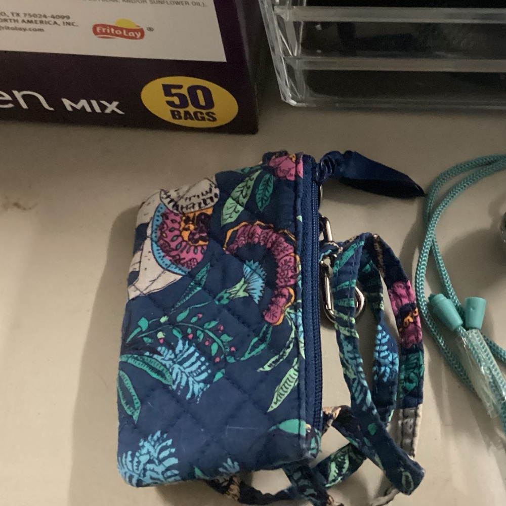 Vera Bradley Blue Floral Key & Card Holder